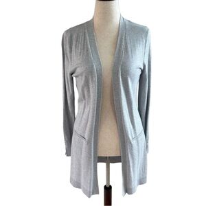 White House Black Market | Gray Open Front Cardigan  | sz Large | Exc Condition
